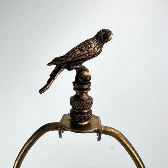 United Wilson Parrot Hand Painted Porcelain Table Lamp on Bronze Bases 1897 - Picture 8 of 16